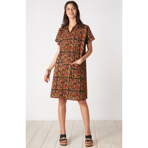 Shireen Block Print Shirt Dress - Black/Multi