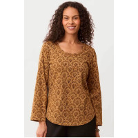 Maira Block Print Cotton Jersey Tee - Cedar