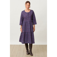 Kashvi Tiered Organic Cotton Midi Dress - Celestial/Multi